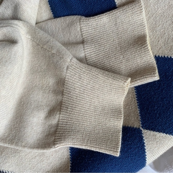 Unisex cotton long sleeved argyle sweater - Picture 6 of 10